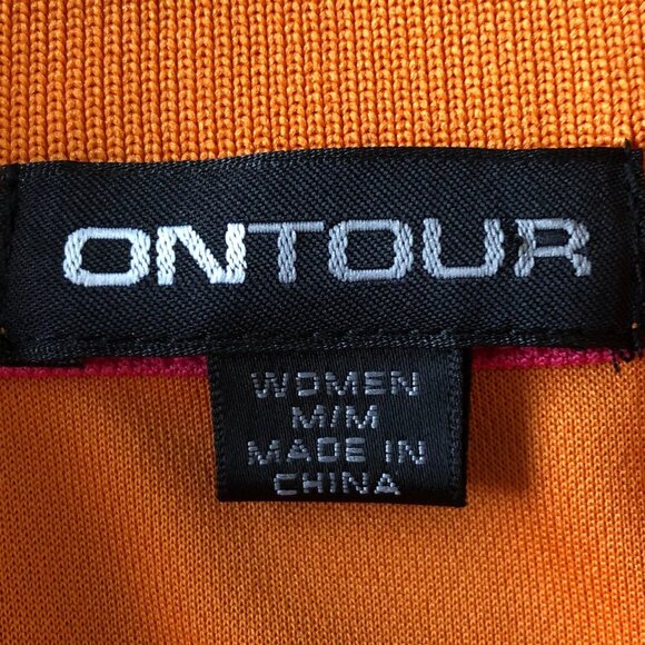 ONTOUR 300 Series WEB Tech SS 2 Button Polyester Polo Golf Shirt Orange Sz M NWT - Picture 10 of 15